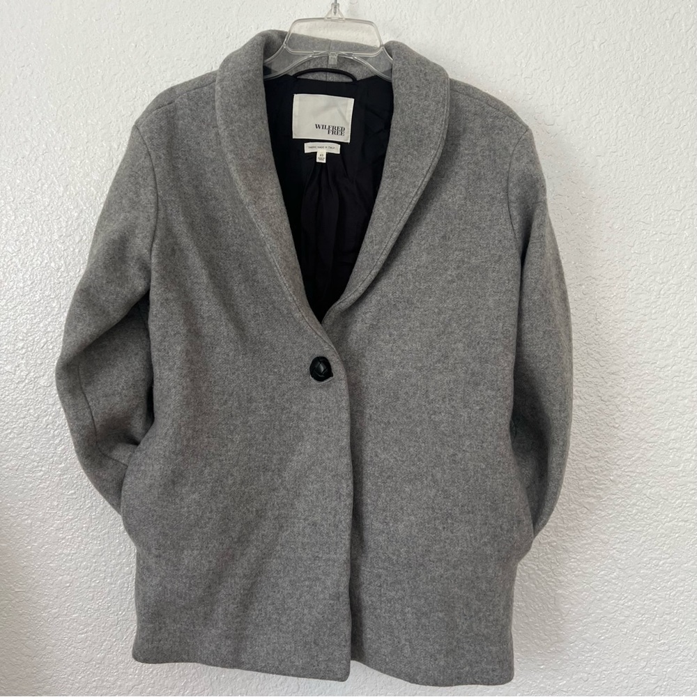 Wilfred Free Wool Blend Gray Cocoon Coat XS